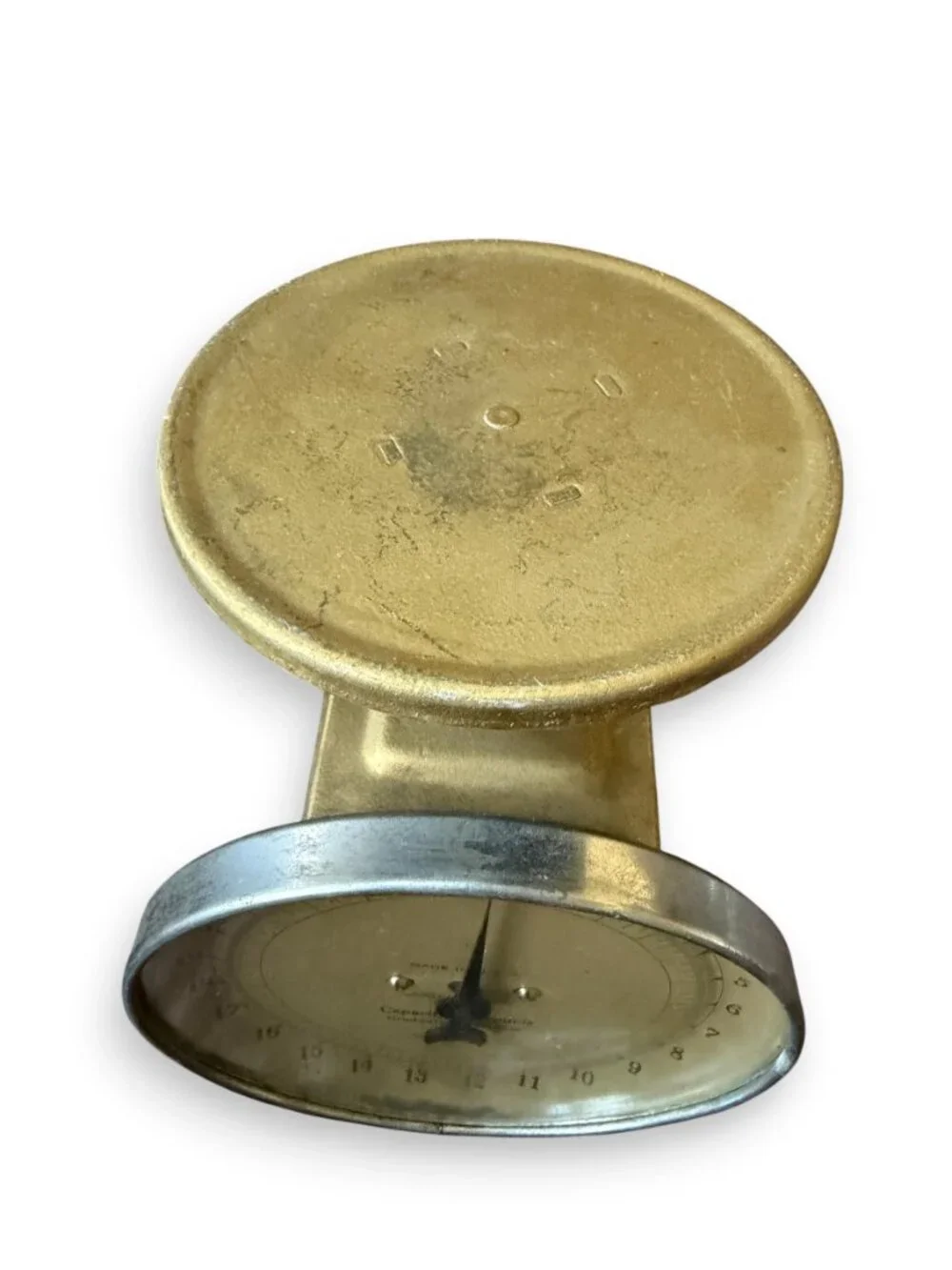 RARE Antique Vintage Family Scale USA Gold Blue